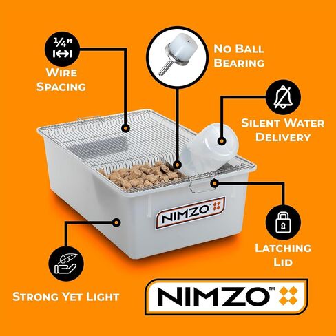 Nimzo Large Laboratory Rodent Breeding Cage - Rat Breeding Lab Cage, Large Mouse Lab Breeding Cage, Rat Cage & Mouse Cage with 500ml Bottle, 3-Pack in Saudi Arabia