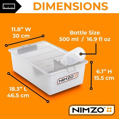 Nimzo Large Laboratory Rodent Breeding Cage - Rat Breeding Lab Cage, Large Mouse Lab Breeding Cage, Rat Cage & Mouse Cage with 500ml Bottle, 3-Pack in Saudi Arabia