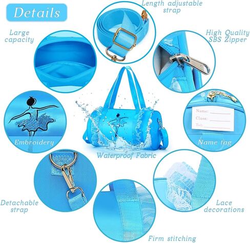 حقيبة رقص الباليه اللطيفة من Moonmo للفتيات، حقيبة رقص للفتيات، حقيبة حالمة خفيفة الوزن للفتيات (فتاة الرقص البيضاء) in Kuwait