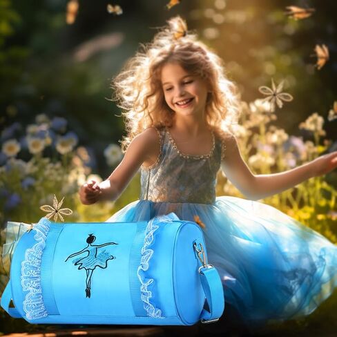 حقيبة رقص الباليه اللطيفة من Moonmo للفتيات، حقيبة رقص للفتيات، حقيبة حالمة خفيفة الوزن للفتيات (فتاة الرقص البيضاء) in Kuwait