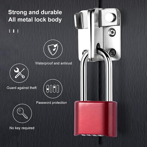 Combination Lock 4 Digit Heavy Duty Outdoor Waterproof Padlock for School, Gate, Fence, Gym Locker, Hasp Storage (Black 1 Pack) in Saudi Arabia