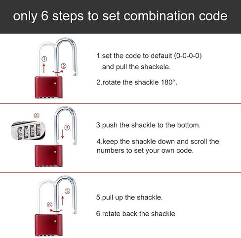 Combination Lock 4 Digit Heavy Duty Outdoor Waterproof Padlock for School, Gate, Fence, Gym Locker, Hasp Storage (Black 1 Pack) in Saudi Arabia