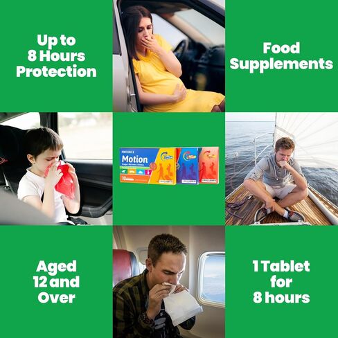 Motion Sickness Relief - 500mg Chewable Ginger Rhizome Tablets - Non-Drowsy Nausea & Vomiting Relief - Mint Flavored - 10 Tablets in Saudi Arabia