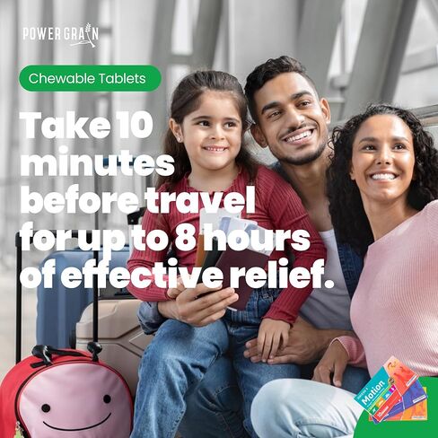 Motion Sickness Relief - 500mg Chewable Ginger Rhizome Tablets - Non-Drowsy Nausea & Vomiting Relief - Mint Flavored - 10 Tablets in Saudi Arabia