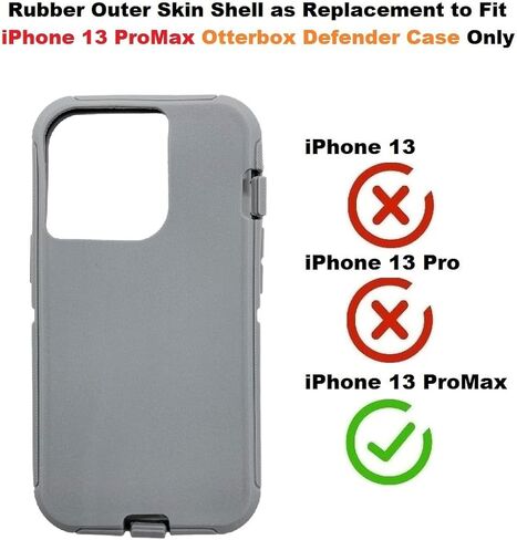 غلاف خارجي مطاطي بديل متوافق مع حافظة سلسلة iPhone 13 Pro Max Otterbox Defender (أسود) in Kuwait