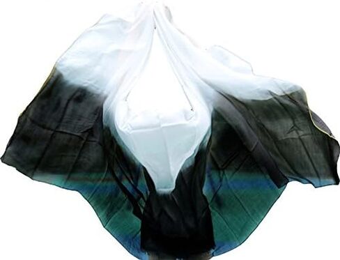 Nimiman حجاب رقص شرقي حريري جديد رخيص للنساء أسود 250114 سم (أسود أبيض) in Kuwait