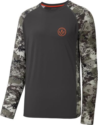 BASSDASH Men’s Lightweight Camo Hunting Shirt UPF 50+ Sun Protection Long Sleeve Hiking Fishing Performance Tee Mesh Panels in Saudi Arabia