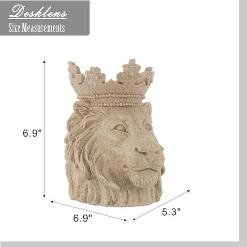 Lion King Statue, Modern Style Home Decor and Office Decoration, Gift Idea(Beige Sitting Lion) in Saudi Arabia