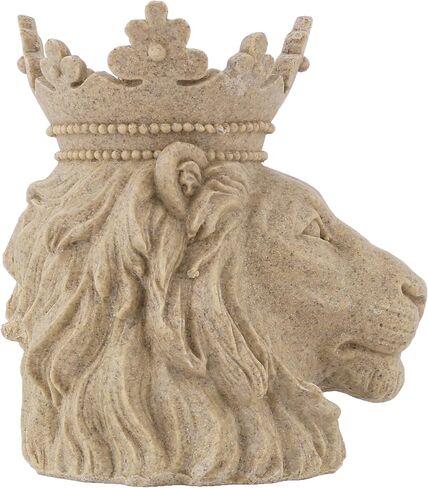 Lion King Statue, Modern Style Home Decor and Office Decoration, Gift Idea(Beige Sitting Lion) in Saudi Arabia