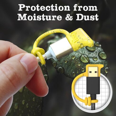 Cozy USB Caps for USB-C Cables with Dust Protection, Tether, Protects During Travel, Portable, Designed by Cozy (USB-C - Black - 10 Pack) in Saudi Arabia