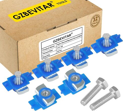 1/4"-20 Nylon Channel Squeeze Nut and Bolt, Strut Channel Cone Nuts, Easy Positioning for American Channel Support Systems, Perfect for Solar Panels Mounting (16) in Saudi Arabia