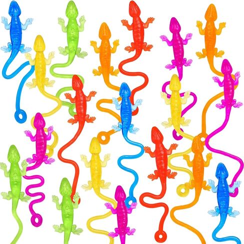 HLARTNET 26 PCS Sticky Lizards for Kids, Stretchy Sticky Lizards Toys Bulk for Reptile Party Favors, Children Lizards Gifts for Goodie Bags Stuffers Pinata Filler Students Rewards in Saudi Arabia