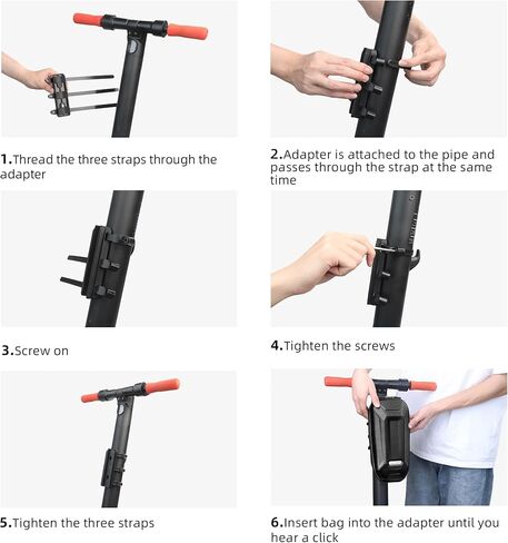Rhinowalk 4L حقيبة سكوتر أمامية معلقة سكوتر مقاوم للماء المقود حقيبة الدراجة EVA إطار صلب حقيبة محمولة عالمية للسكوتر الكهربائي/الدراجة/الدراجة النارية، أسود in Kuwait