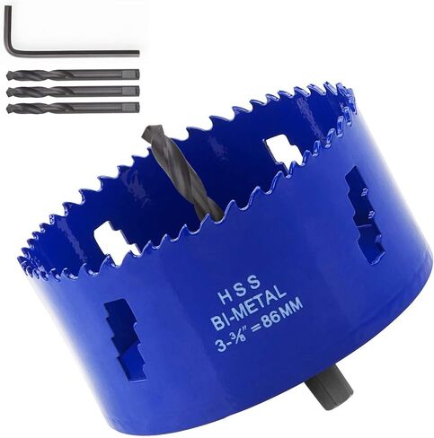 LANIAKEA 3-3/4 Inch Hole Saw 95MM Bi-Metal Annular Hole Cutter 38mm Cutting Depth HSS Variable Tooth Pitch Holesaw Set with Holesaw Arbor for Home DIYer in Saudi Arabia
