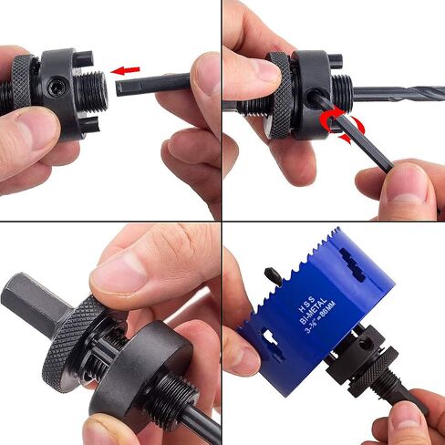 LANIAKEA 3-3/4 Inch Hole Saw 95MM Bi-Metal Annular Hole Cutter 38mm Cutting Depth HSS Variable Tooth Pitch Holesaw Set with Holesaw Arbor for Home DIYer in Saudi Arabia