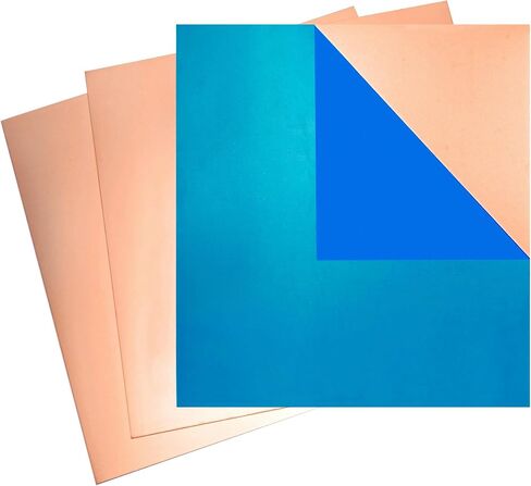 BELLA BAYS Copper Sheet 3 Pcs 20 Gauge(0.81mm) Thickness, 12" x 12" 99.9%+ Pure Film Attached Copper Plate in Saudi Arabia