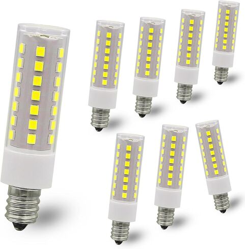 E12 مصابيح شمعدان LED 4 وات تحل محل E12 40 وات مكافئ الهالوجين، أبيض دافئ 2700K C7 T4 120V قاعدة صغيرة E12 لمروحة السقف الثريا قلادة الإضاءة مصباح الملح، غير قابل للتعتيم، 2 حزمة in Kuwait