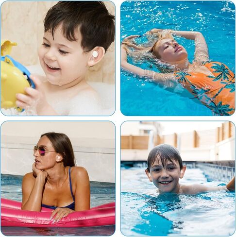 200 قطعة من أغطية الأذن للسباحة، ملصقات أذن مقاومة للماء، أغطية أذن للاستحمام مع سدادات أذن قطنية ناعمة لركوب الأمواج والغطس والرياضات المائية in Kuwait