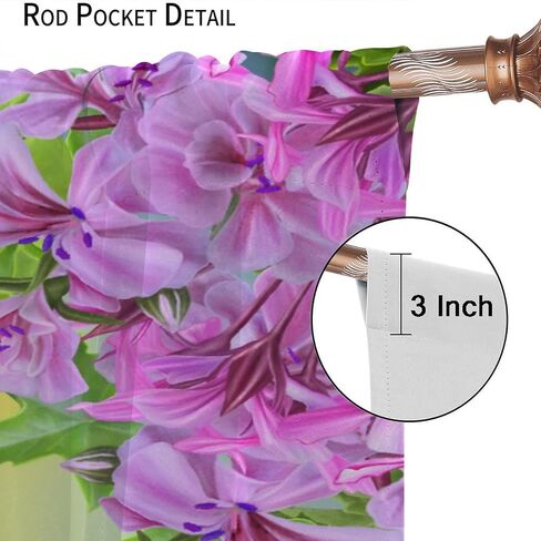 Hummingbird Blackout Curtains, Beautiful Purple Floral Hummingbird Nature Theme, for Bedroom Living Room, 2 Panel Set, 42x45 Inch in Kuwait