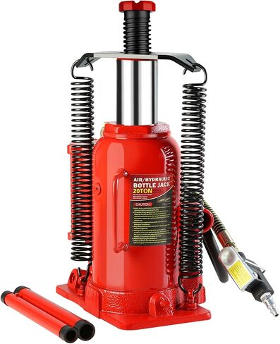 Air Hydraulic Bottle Jack, 12 Ton All Welded Bottle Jack, 10.2-20.1 inch Lifting Range, with 2-Section Long Handle, for Car, Pickup Truck, Truck, RV, Auto Repair, Industrial Engineering in Saudi Arabia