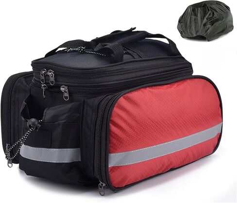 THE LIMIT Large Capacity Bicycle Pannier Bag, Rear Rack Bag, Saddle Bag, Cycling Gear, Detachable, Expandable, Waterproof, 27L, Scratch-Resistant, Includes Rain Cover (Black), BB-01 in Saudi Arabia