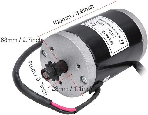 Alomejor 24V 100w Brushed Motor High Speed Brush Motor with Belt Pulley for Electric Bike Scooter E-Bike Controller in Saudi Arabia