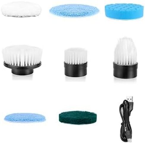فرشاة تنظيف دوارة كهربائية 9 في 1 ملحقات قابلة للاستبدال، 7 رؤوس فرشاة، مناسبة لفرشاة تنظيف بومفيس in Kuwait
