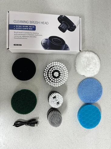 فرشاة تنظيف دوارة كهربائية 9 في 1 ملحقات قابلة للاستبدال، 7 رؤوس فرشاة، مناسبة لفرشاة تنظيف بومفيس in Kuwait