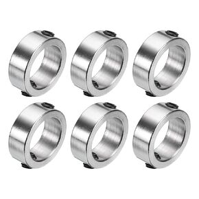 uxcell 6pcs Set Screw Collars 12mm Bore 304 Stainless Steel Shaft Collars, 17mm OD, 6mm Width Axle Collar Clamp for Linear Rod Shaft Guide