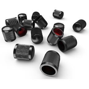 Universal Tire Valve Caps Set - Durable Rubber O-Rings Compatible with Cars, Motorcycles,SUVs,Bikes, Trucks - Airtight Seal - Pack of 25(Black), CARLE2