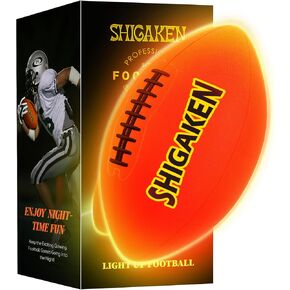 Glow in The Dark Football NO 6 - Light Up LED Football- Outdoor Sports Perfect for Evening Play, Camping and Beach Fun, Birthday Gifts for Football Fans（Pump & Batteries incl）