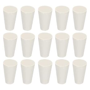 MECCANIXITY Rubber Tapered Plug 11mm to 15mm Solid Test Tubes Bungs Stopper White for Lab Home 24 Pieces