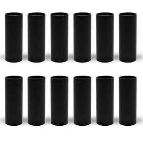 GooChan 2 3 4 6 7 Inch Black Plastic Candle Cover Sleeves,Chandelier Socket Sleeves,Candelabra Base E12 Socket Covers Set of 12 (4-Inch Long / 12-Pack)