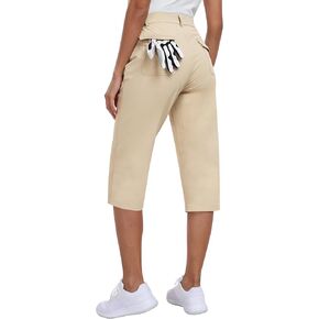 MoFiz Women's Capri Pants with Pockets Lightweight Cropped Golf Hiking Pants Quick Dry Summer Elastic Waist Capris