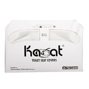 Karat Disposable Toilet Seat Covers, 250/Pack, 20 Packs/Case, Half-Fold Dispenser, Recycled, Commercial