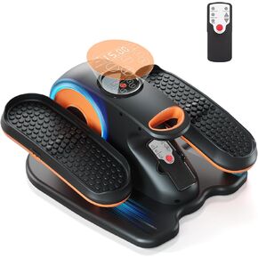 Under Desk Elliptical Machine, Ellipse Leg Exerciser as Seen on TV for Seniors with Remote Control & 12 Adjustable Speeds, Elliptical Machine for Home (Orange)