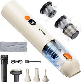 OXILAM Handheld Vacuum Cordless, 4 in 1 Car Vacuum Portable Cordless with 14000Pa Strong Suction, Multi-Nozzles Cordless Vacuum Cleaner Hand Held Mini Vacuum Cleaners for Home, Pet, Car, Office