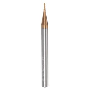 uxcell Carbide Square End Mill, 1/25" (1mm) Dia TiSiN Coated 4 Flutes Milling Bit Cutter, for Hardened Steel Stainless Steel Cast Iron, 5/32" (4mm) Shank 1/8" Cut Length 2" Long HRC50