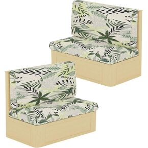 SmoBea RV Dinette Cushion Covers, Stretch Rv Seat Covers, Printed Camper Cushion Covers, Washable Camper Dinette Cushion Covers for Travel Trailer Couch, 2 Backrest Cover & 2 Bench Cover - Black