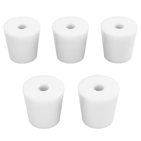 stonylab Silicone Stoppers, 5-Pack Standard 5# Natural Silicone Stoppers with 8 mm Aperture Single-Hole