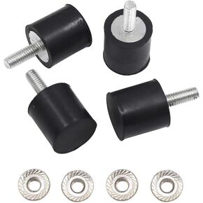 M10 Rubber Vibration Isolator Threaded Stud Shock Absorber Mechanical Vibration Damping Anti Vibration Silent-Blocks for Bobbins Motor Compressors Pump, 4pcs M10x28-40x30mm, 4pcs M10 LockNuts