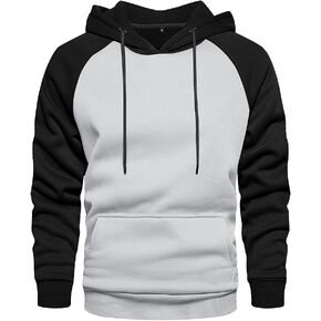 LBL Leading the Better Life Men's Solid Pullover Hoodies Sports Soft Blend Fleece Hooded Sweatshirts with Kangaroo Pocket