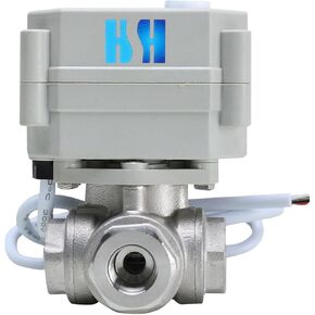 3 Way 1/2" DN15 12V/24V AC/DC L Port Auto Return Stainless Steel 304 Electrical Position Feedback On/Off Motorized Ball Valve