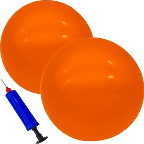 2 Pcs 9 Inch Inflatable Bouncy Balls with Hand Air Pump for Indoor Outdoor Play Balls