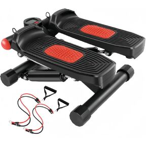 ANCHEER Steppers for Exercise at Home, Stepper with Resistance Bands, Hydraulic Mini Stepper with LCD Monitor, Full Body Cardio