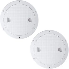 Boat Hatch White Round Non Slip Inspection Hatch Marine Boat Deck Access Hatch, Cut Out Dia:7-1/2" (190mm)