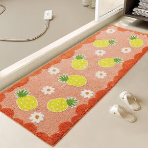 MABOZOO Strawberry Bathroom Runner Rug, 24" x 60" Green Bath Mat for Bathroom, Non-Slip Cute Bathroom Rug Shower Carpet, Fluffy Bath Rug Floor Mat for Bathroom Floor, Tub, Shower,Tub