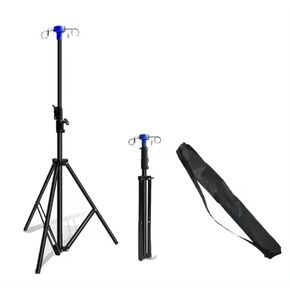 Portable IV Poles for Travel – Adjustable Height Medical IV Poles with Multi-Hook Design – Non-Tilt Stable Base Pole Stand IV Drip Set for Home Care, Emergency, Hospitals