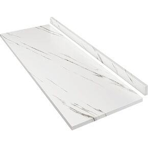 ROOMTEC Laminate Countertop, Wood Countertop for DIY, Table Top, Washer Dryer Counter Top, 72" L x 25.56" W x 0.75" Thick(Marble Texture)