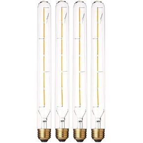 Dimmable Edison T10(T30) LED Tubular Bulb 6W,Warm White 2700K,T300 Long Tube Light Bulbs,Vintage LED Filament Bulbs 60 Watt Equivalent,E26 Base, 550LM, Clear Glass Cover,11.8in(300mm),4-Pack